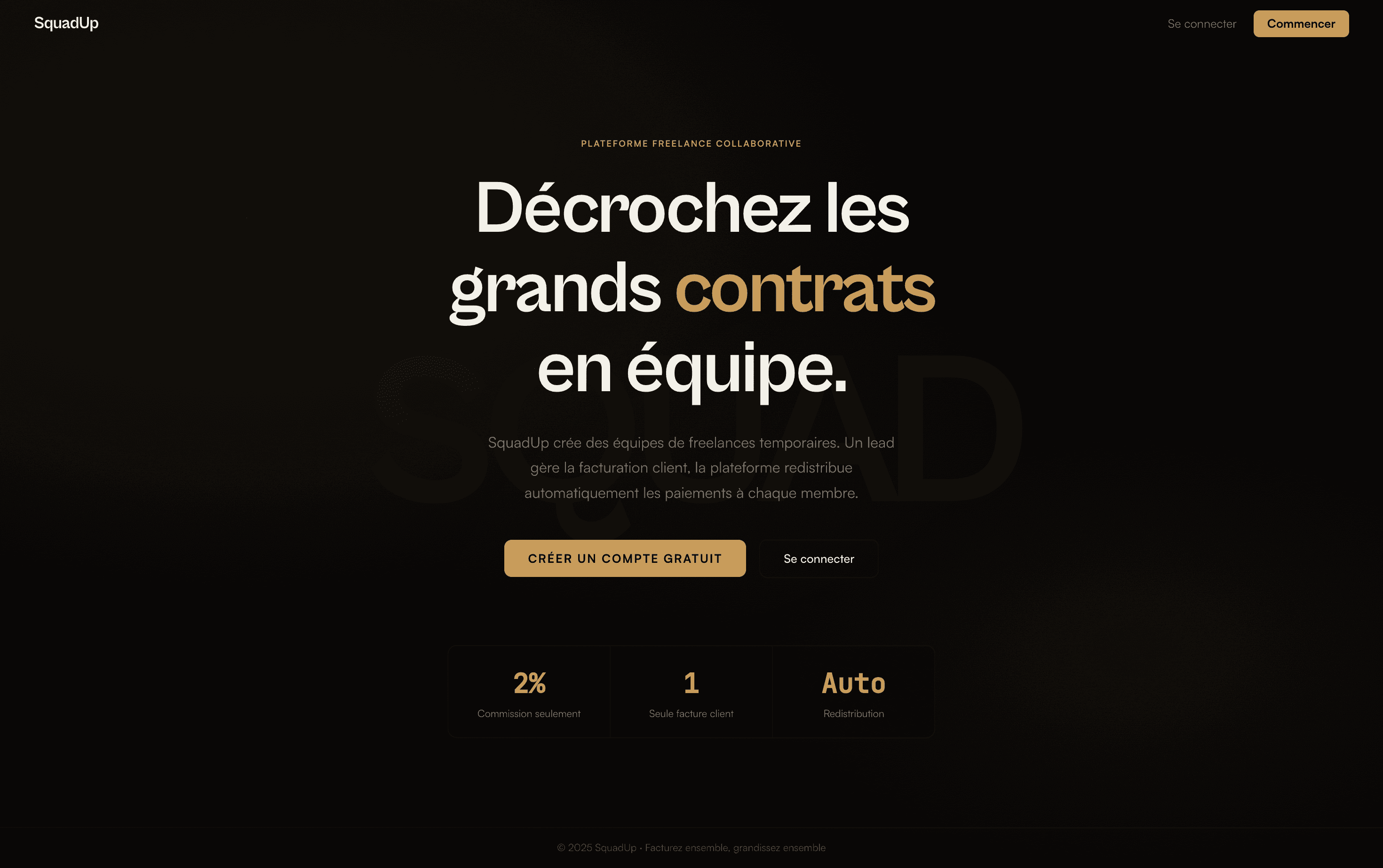 SquadUp, formation d'équipes freelances